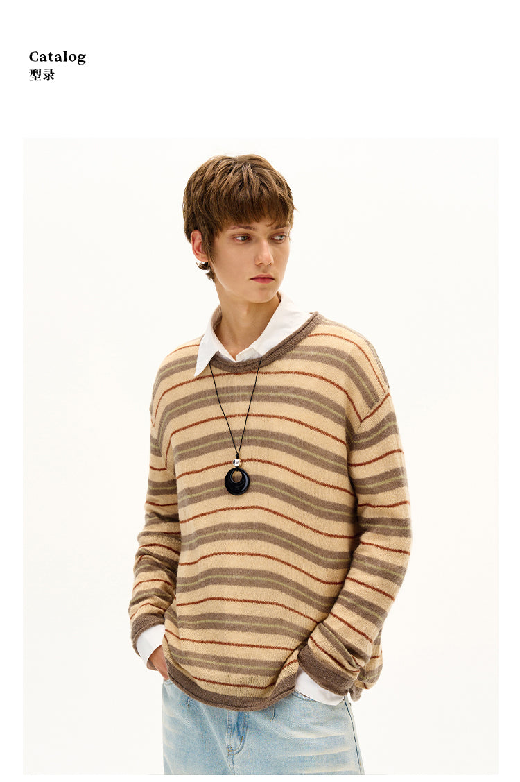 MADWITCH STRIPED KNIT SWEATER #51172