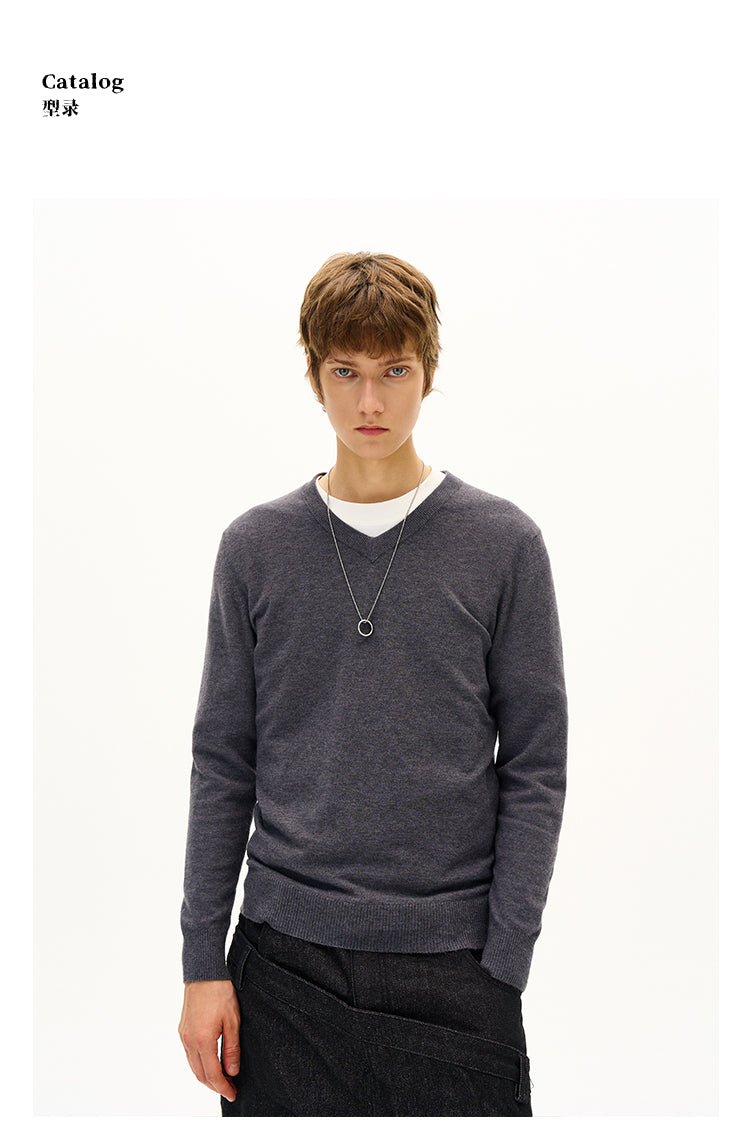 MADWITCH VINTAGE V-NECK WOOL SWEATER #M6662