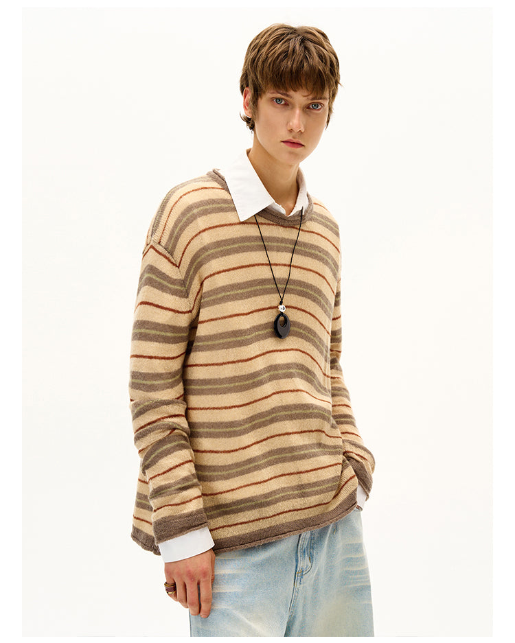 MADWITCH STRIPED KNIT SWEATER #51172