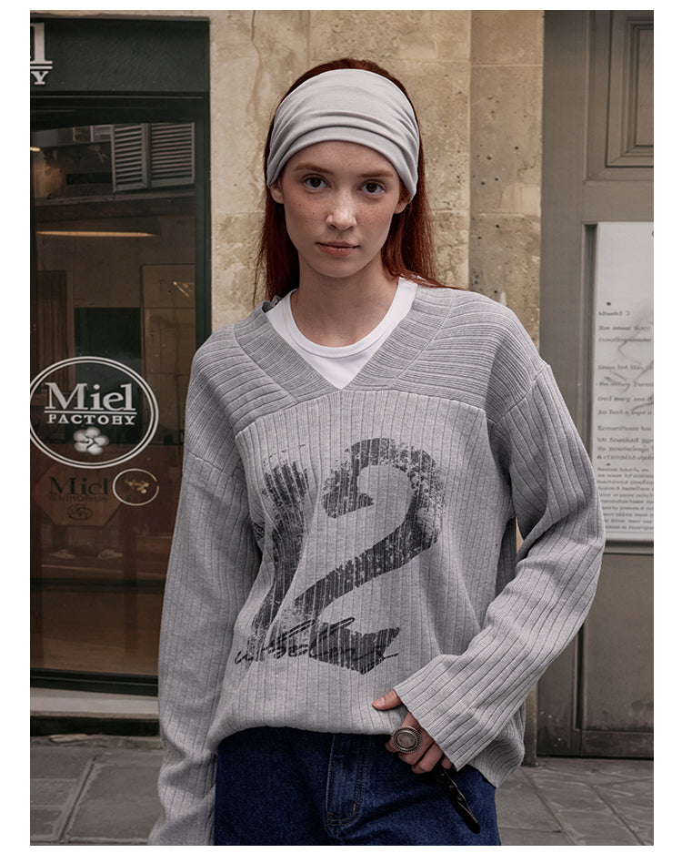 MADWITCH V-NECK KNIT SWEATER #M2510