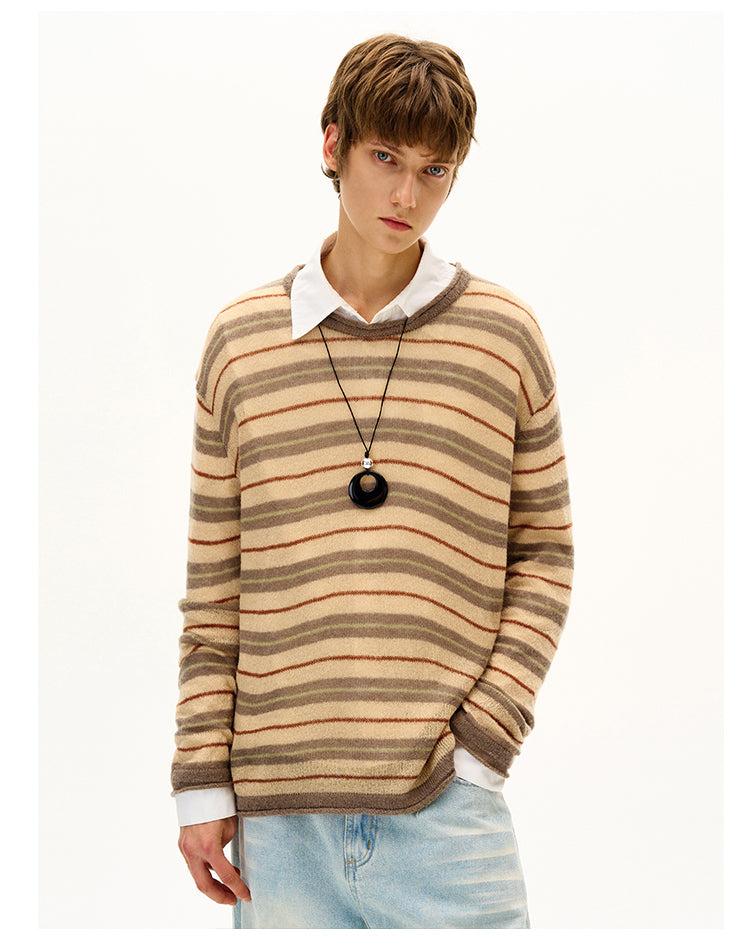 MADWITCH STRIPED KNIT SWEATER #51172