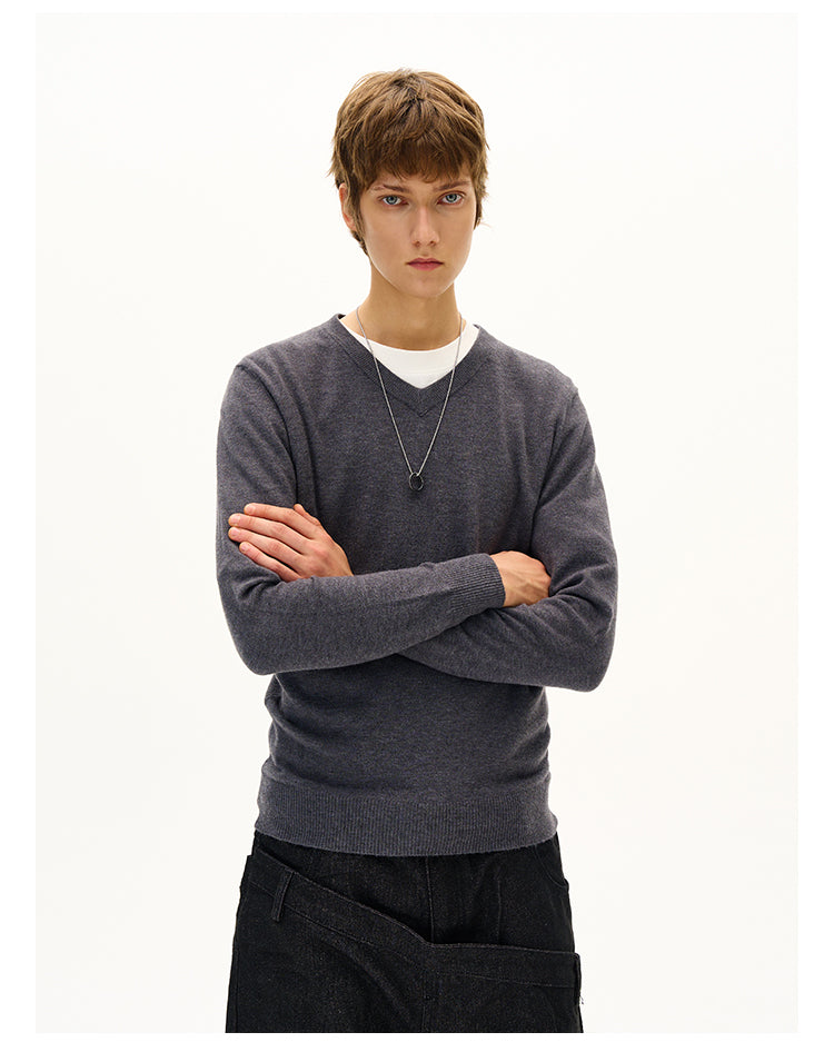 MADWITCH VINTAGE V-NECK WOOL SWEATER #M6662
