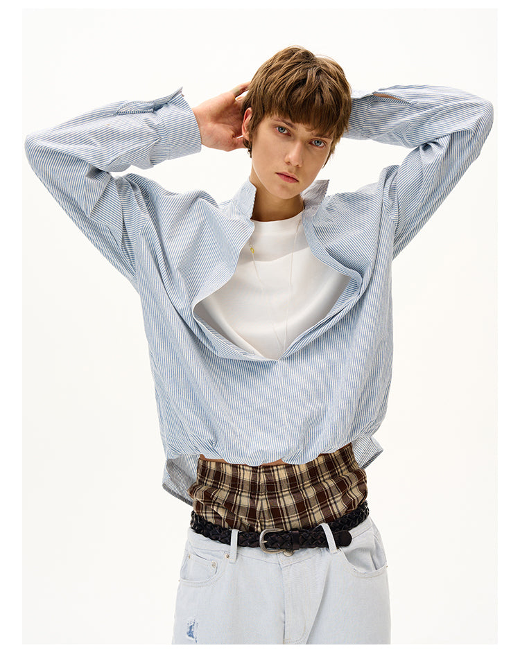 MADWITCH FAUX TWO-PIECE LONG SLEEVE SHIRT #CR608