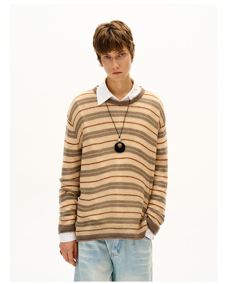 MADWITCH STRIPED KNIT SWEATER #51172