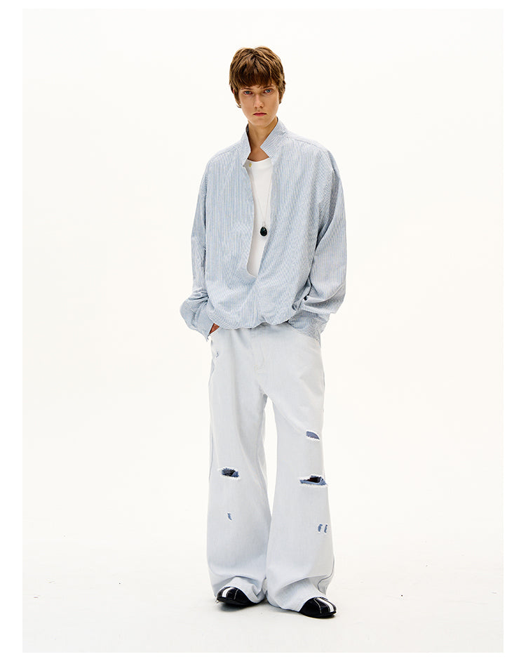 MADWITCH FAUX TWO-PIECE LONG SLEEVE SHIRT #CR608