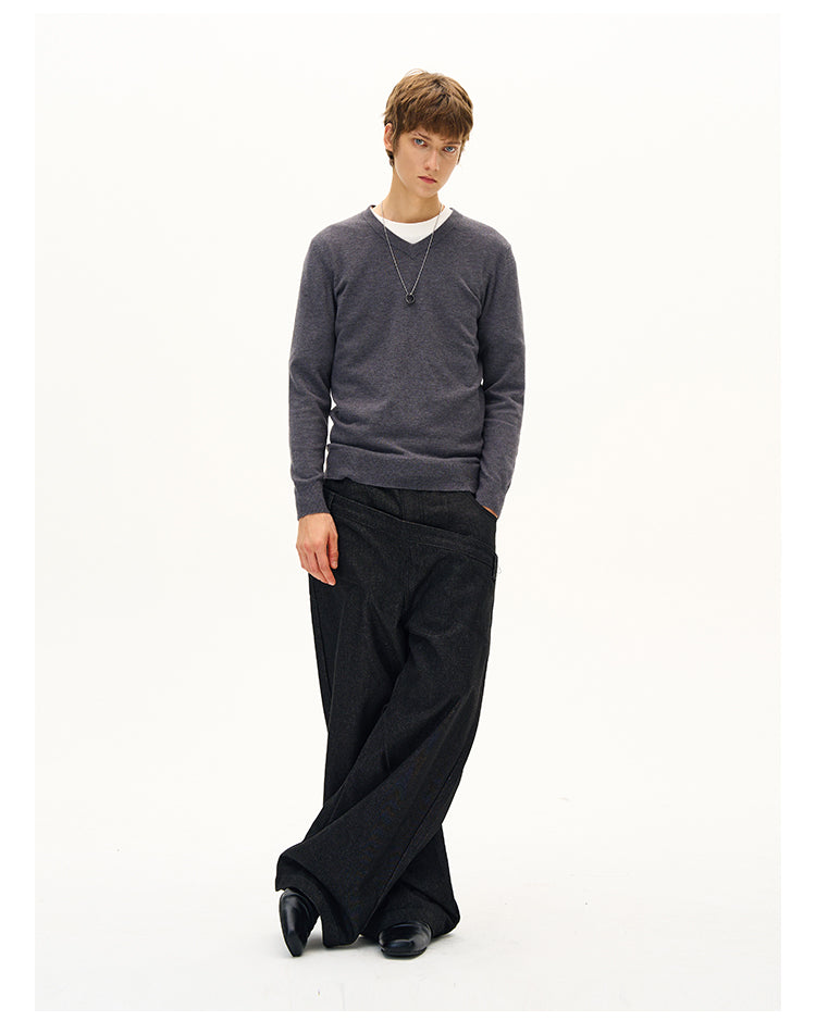 MADWITCH VINTAGE V-NECK WOOL SWEATER #M6662