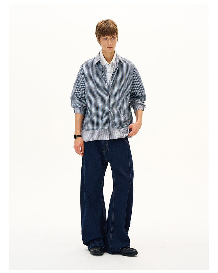 MADWITCH DECONSTRUCTED PANELED SHIRT #RC013