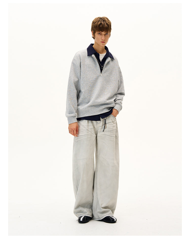 MADWITCH CASUAL PANELED SWEATSHIRT #C329Q25