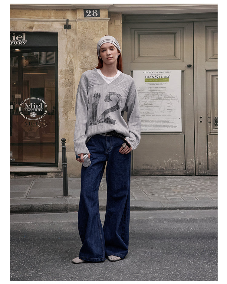 MADWITCH V-NECK KNIT SWEATER #M2510