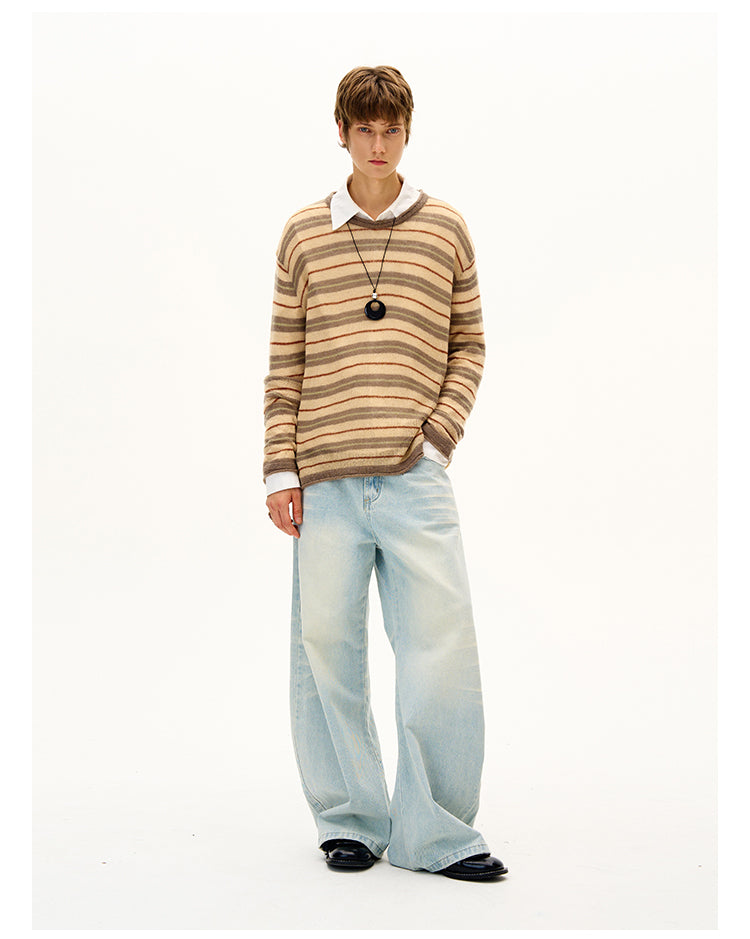 MADWITCH STRIPED KNIT SWEATER #51172