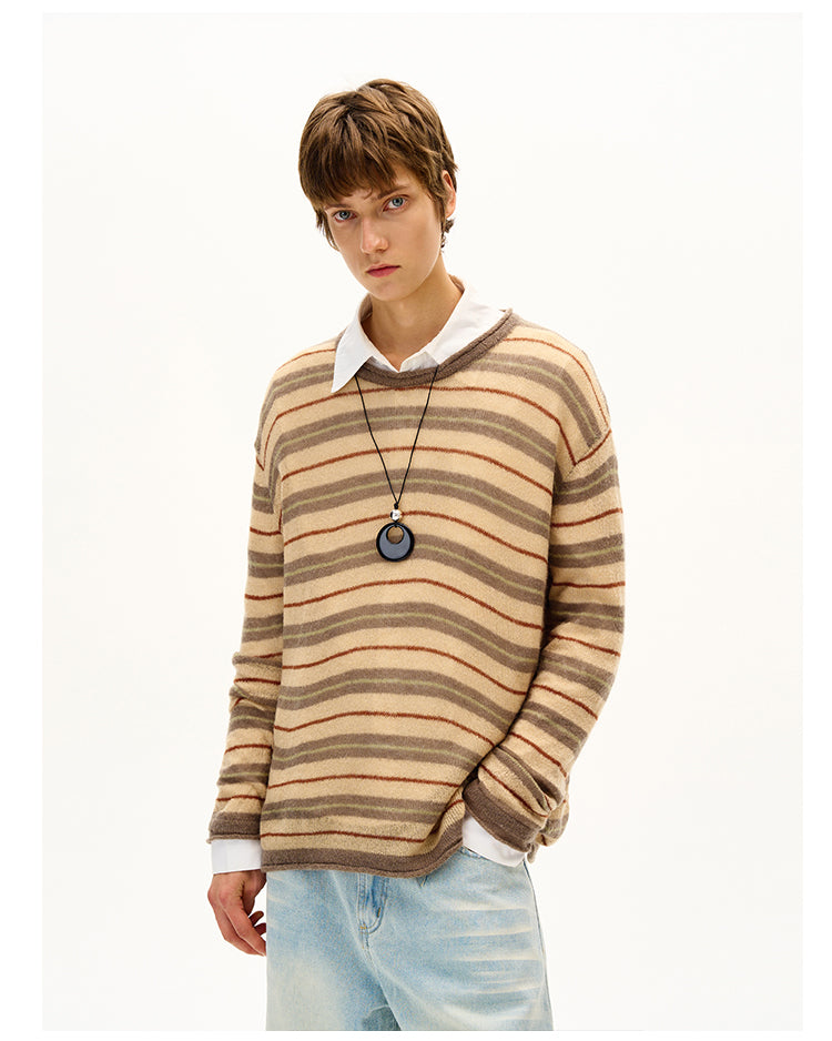 MADWITCH STRIPED KNIT SWEATER #51172