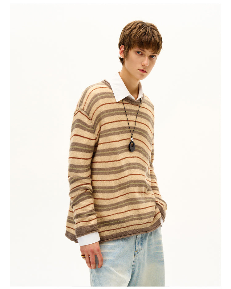 MADWITCH STRIPED KNIT SWEATER #51172