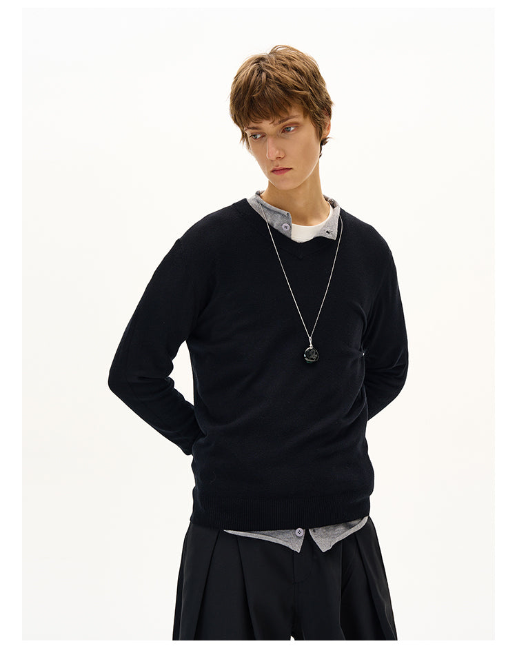 MADWITCH VINTAGE V-NECK WOOL SWEATER #M6662