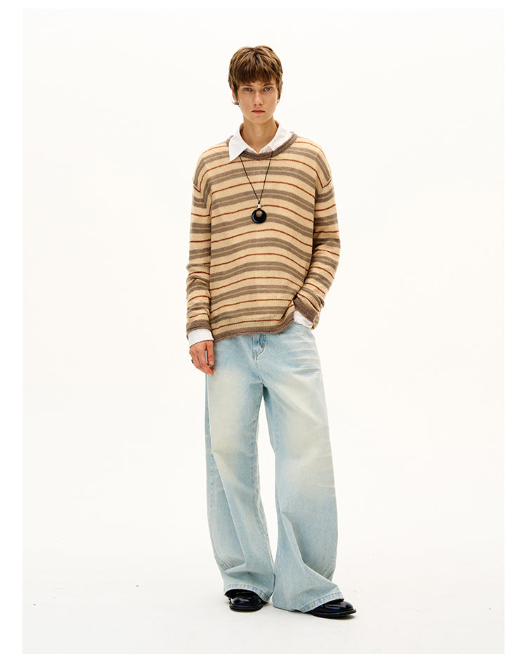 MADWITCH STRIPED KNIT SWEATER #51172