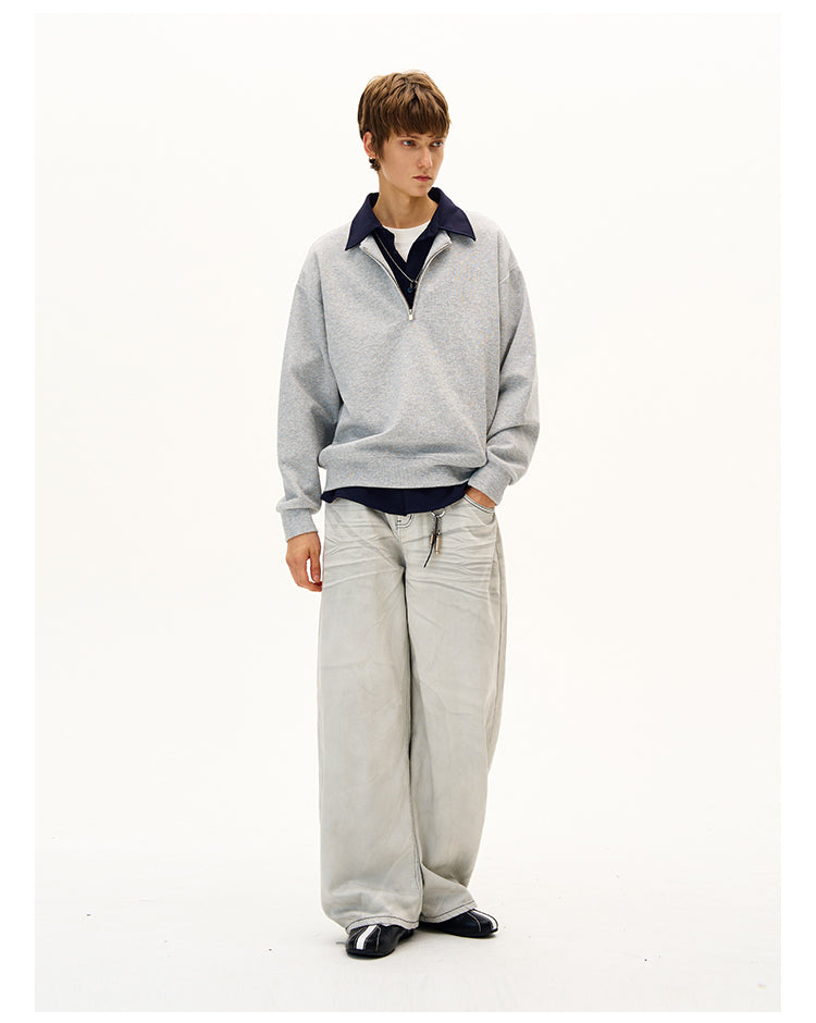 MADWITCH CASUAL PANELED SWEATSHIRT #C329Q25