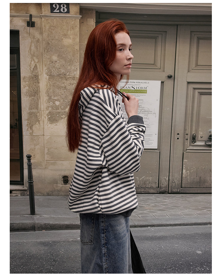 MADWITCH RETRO STRIPED SWEATSHIRT #RH45