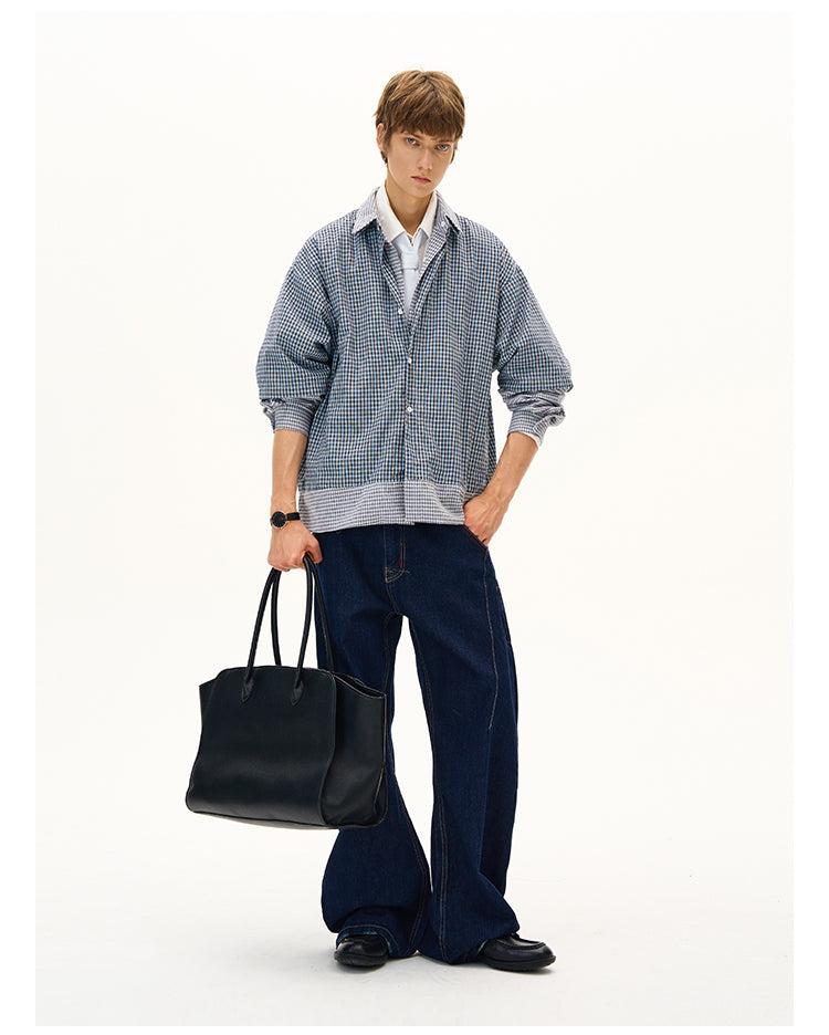 MADWITCH DECONSTRUCTED PANELED SHIRT #RC013