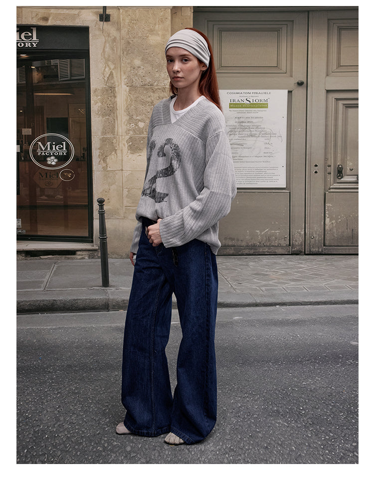 MADWITCH V-NECK KNIT SWEATER #M2510