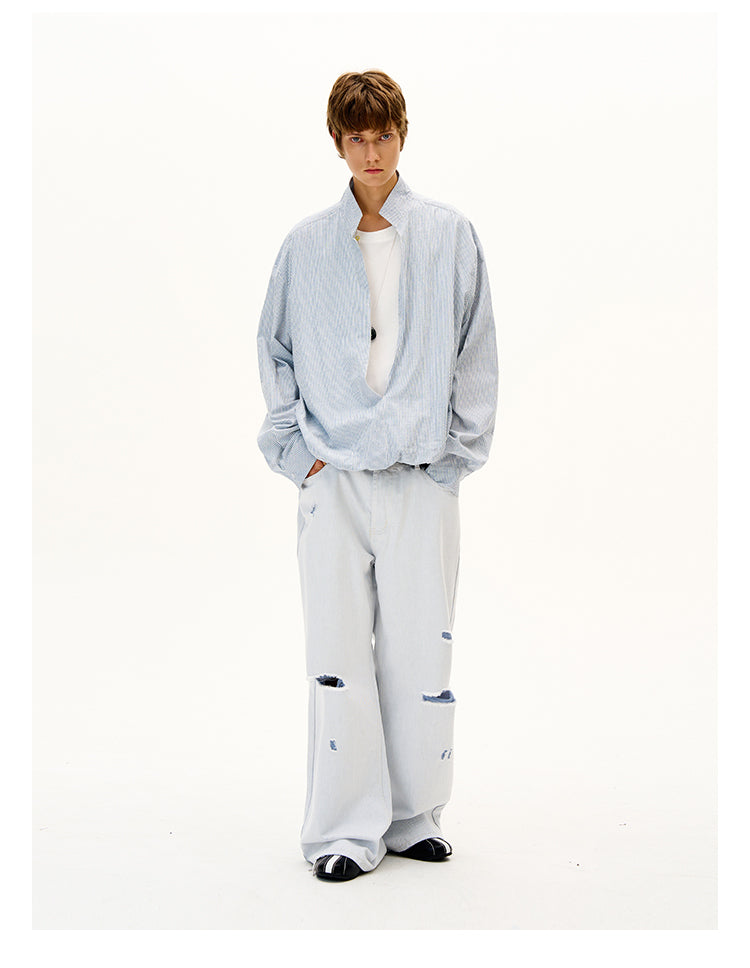 MADWITCH FAUX TWO-PIECE LONG SLEEVE SHIRT #CR608