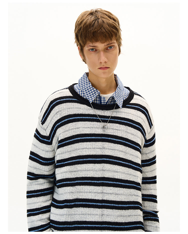 MADWITCH STRIPED KNIT SWEATER #51172