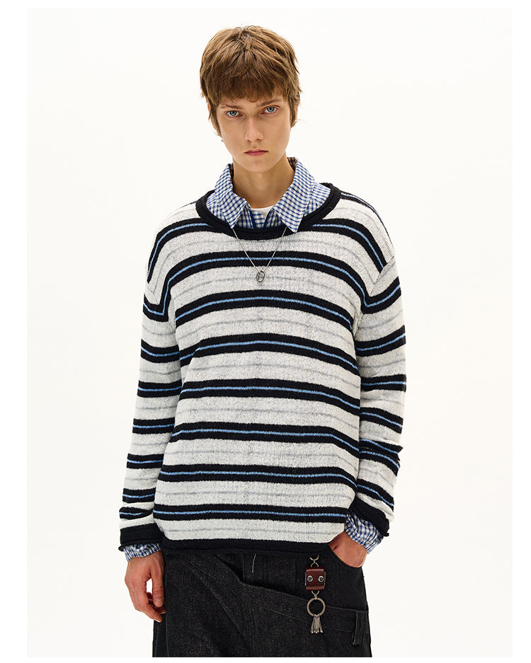 MADWITCH STRIPED KNIT SWEATER #51172