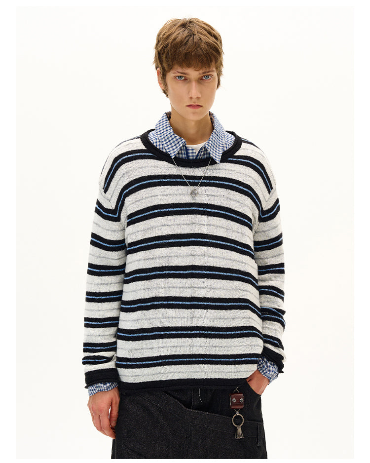 MADWITCH STRIPED KNIT SWEATER #51172