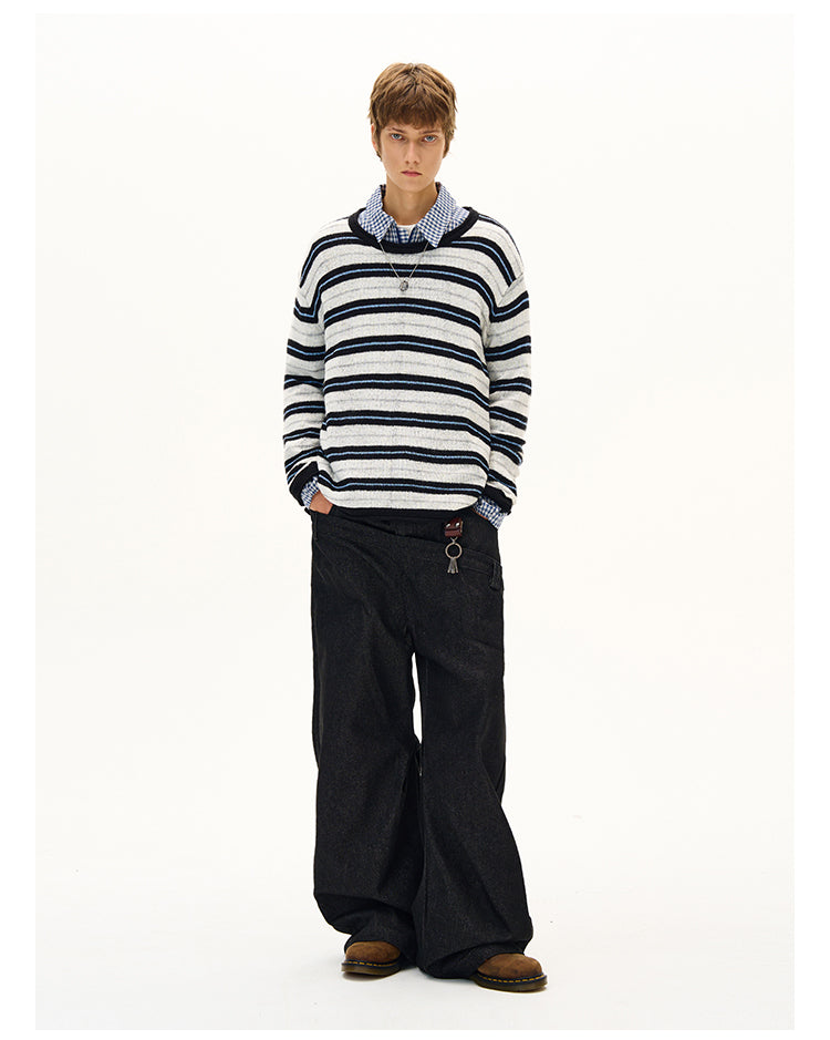 MADWITCH STRIPED KNIT SWEATER #51172
