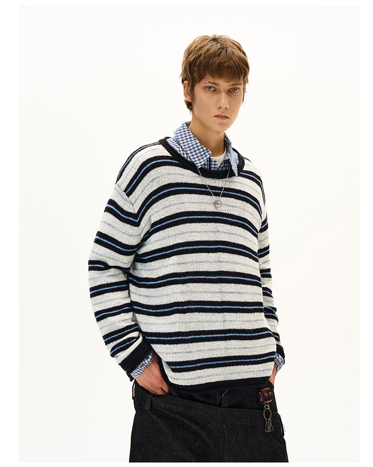 MADWITCH STRIPED KNIT SWEATER #51172
