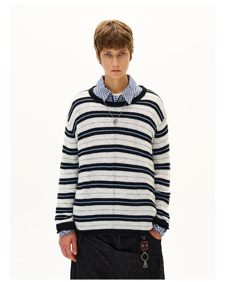 MADWITCH STRIPED KNIT SWEATER #51172