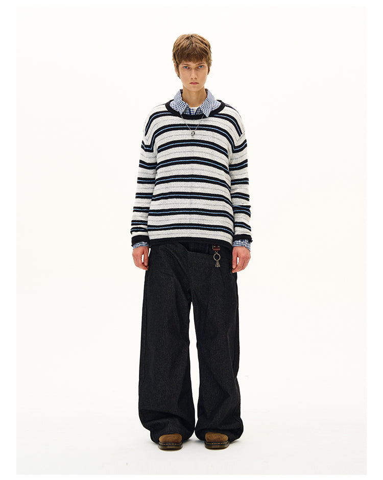 MADWITCH STRIPED KNIT SWEATER #51172