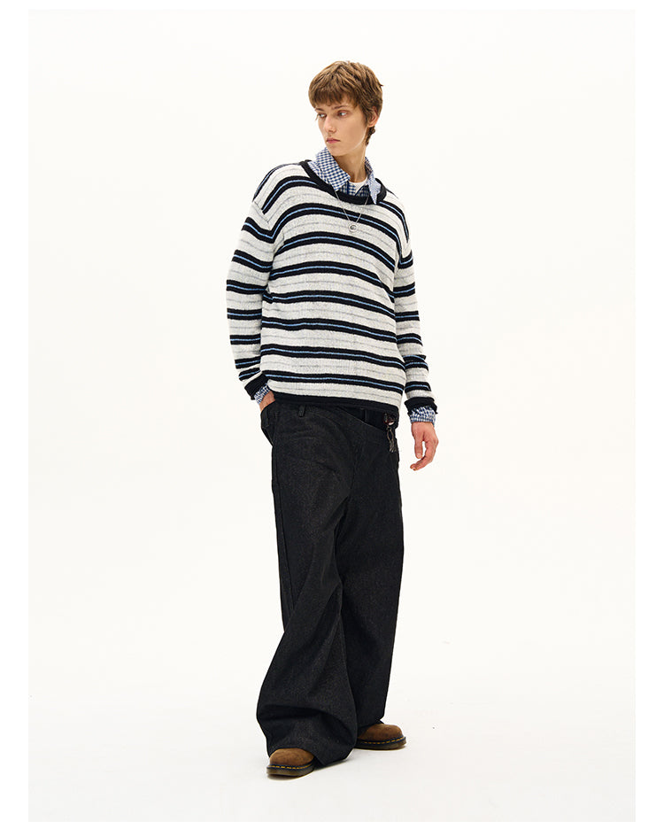 MADWITCH STRIPED KNIT SWEATER #51172