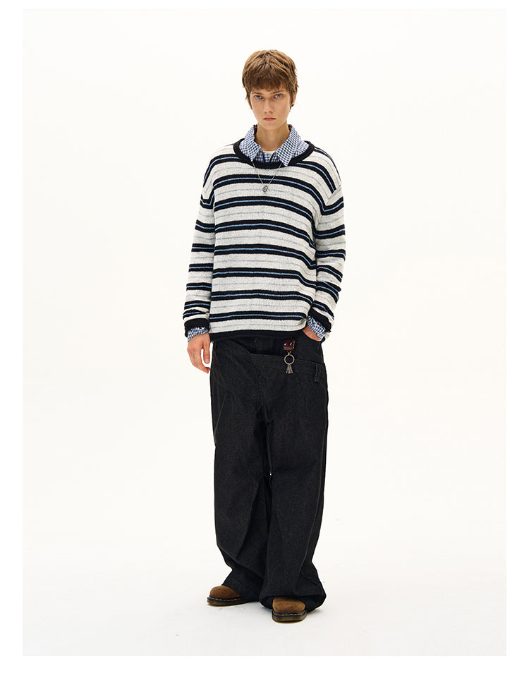 MADWITCH STRIPED KNIT SWEATER #51172