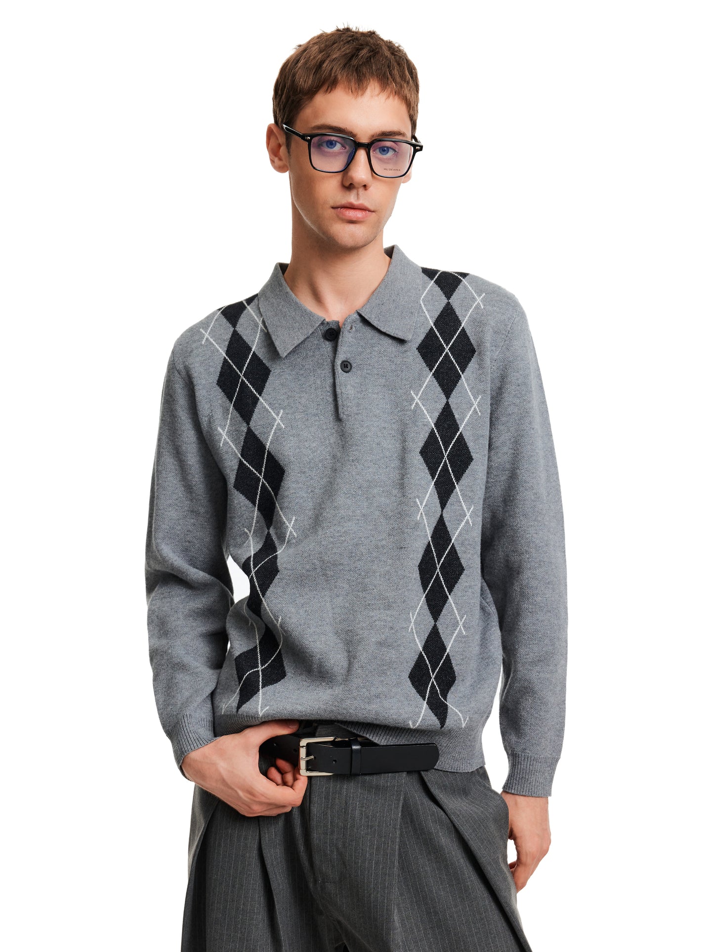MADWITCH POLO DIAMOND KNIT #MFY236