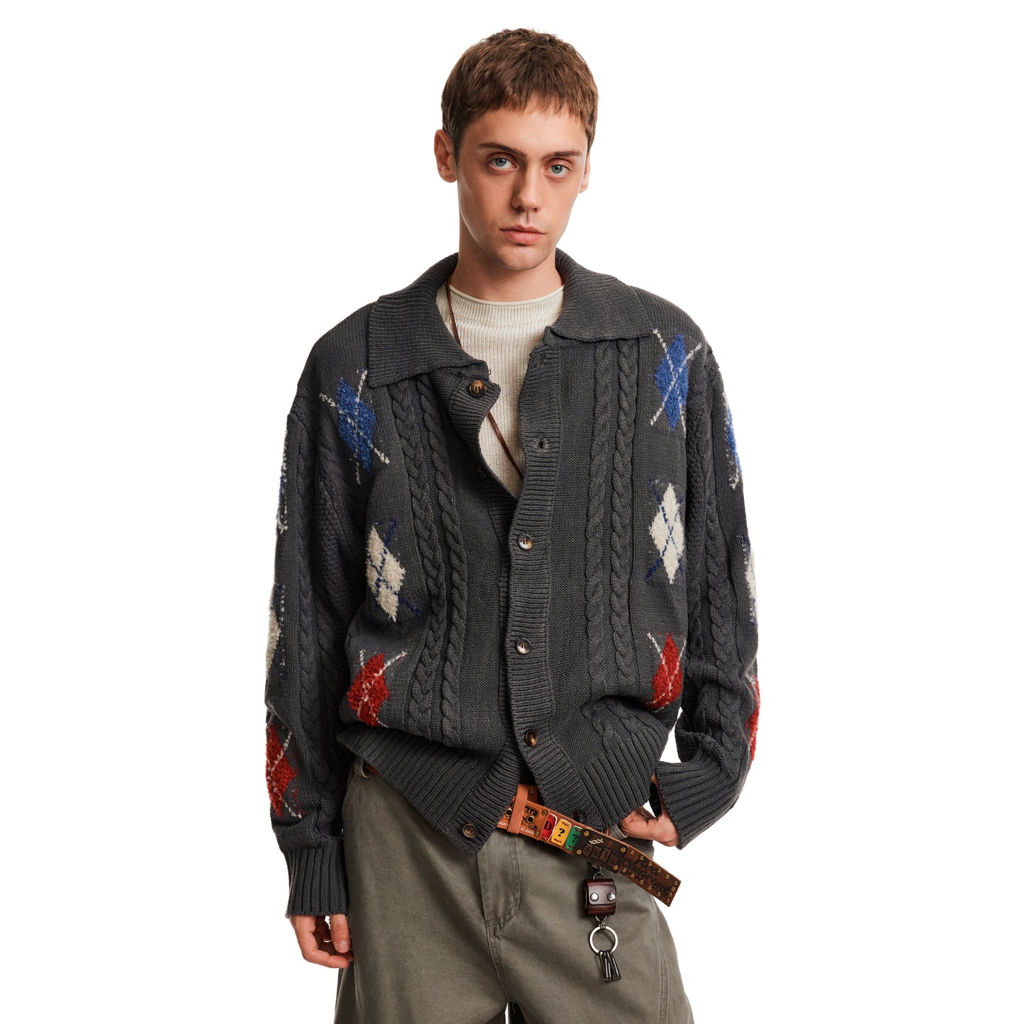 MADWITCH ARGYLE TWIST SWEATER #AW25306
