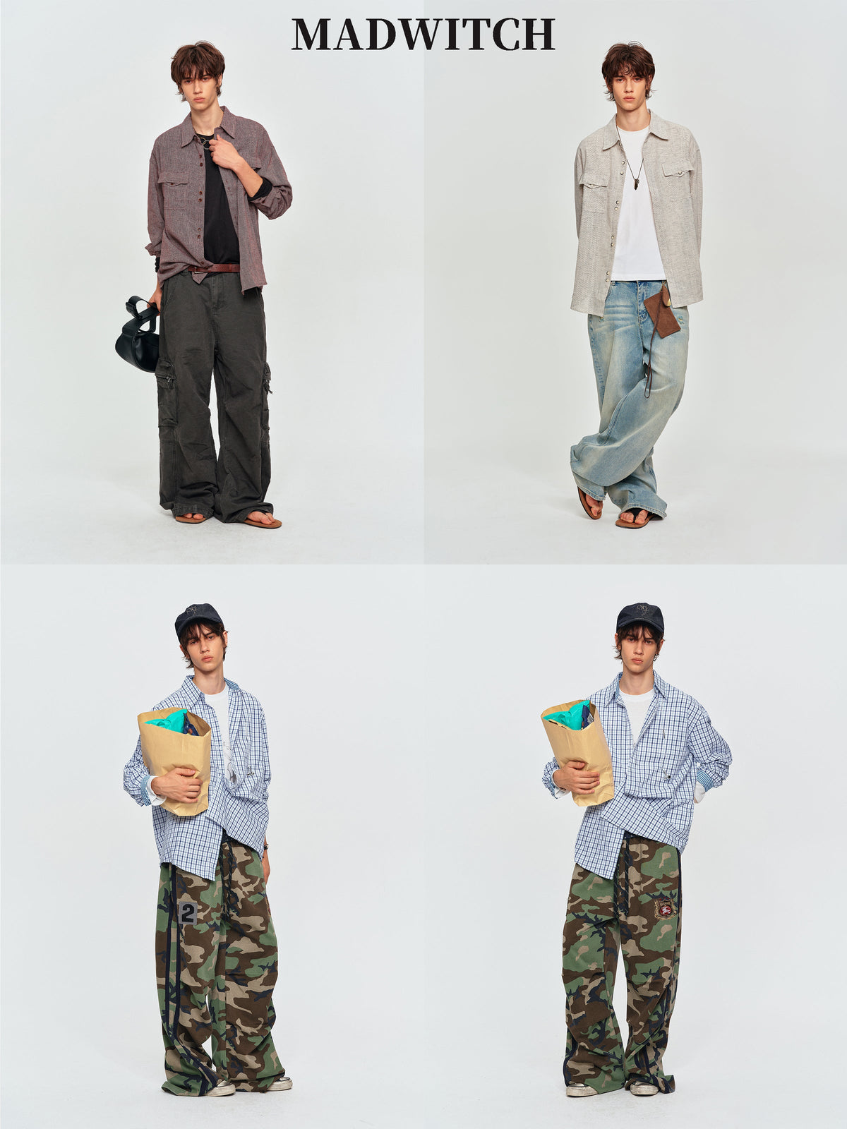 Retro Laid‑Back Shirt Picks 880953 Linen‑Blend Two‑Pocket Workshirt + B301 Vintage Contrast Plaid Deconstructed Shirt Review - MadWitch Store