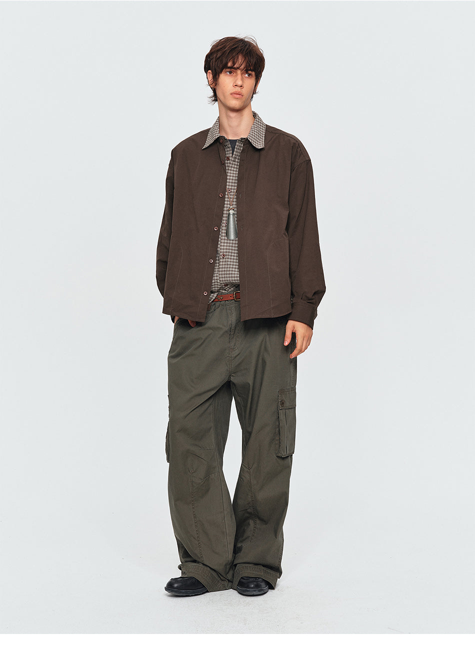 MADWITCH LAYERED PLAID OVERSIZED SHIRT #991513