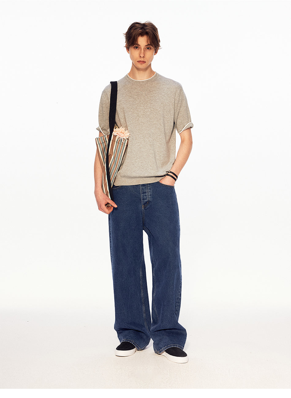 MADWITCH VINTAGE FAUX LAYER KNIT TEE #27517