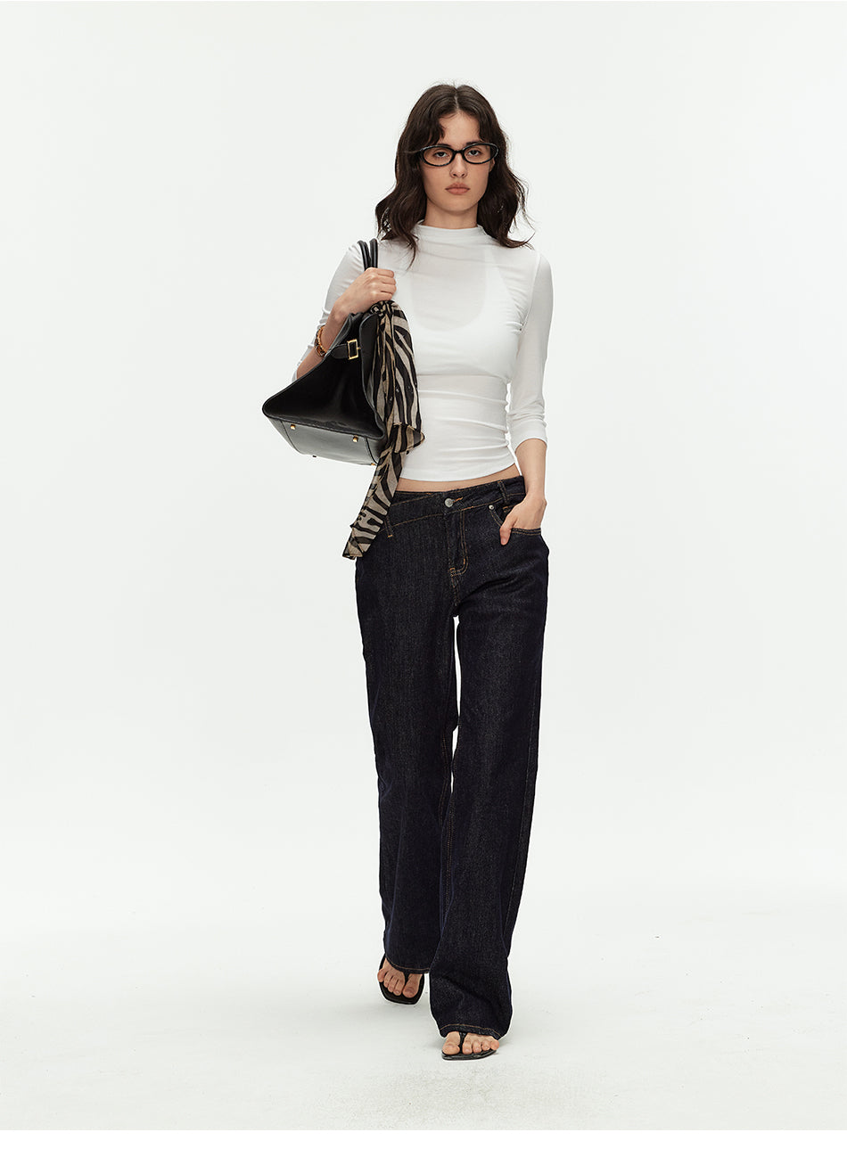 MADWITCH LYOCELL MOCK NECK TEE TOP #TC139N