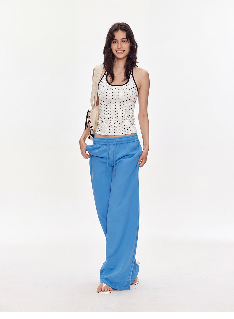 MADWITCH CONTRAST POLKADOT CRUNCHED TANK TOP #G26428
