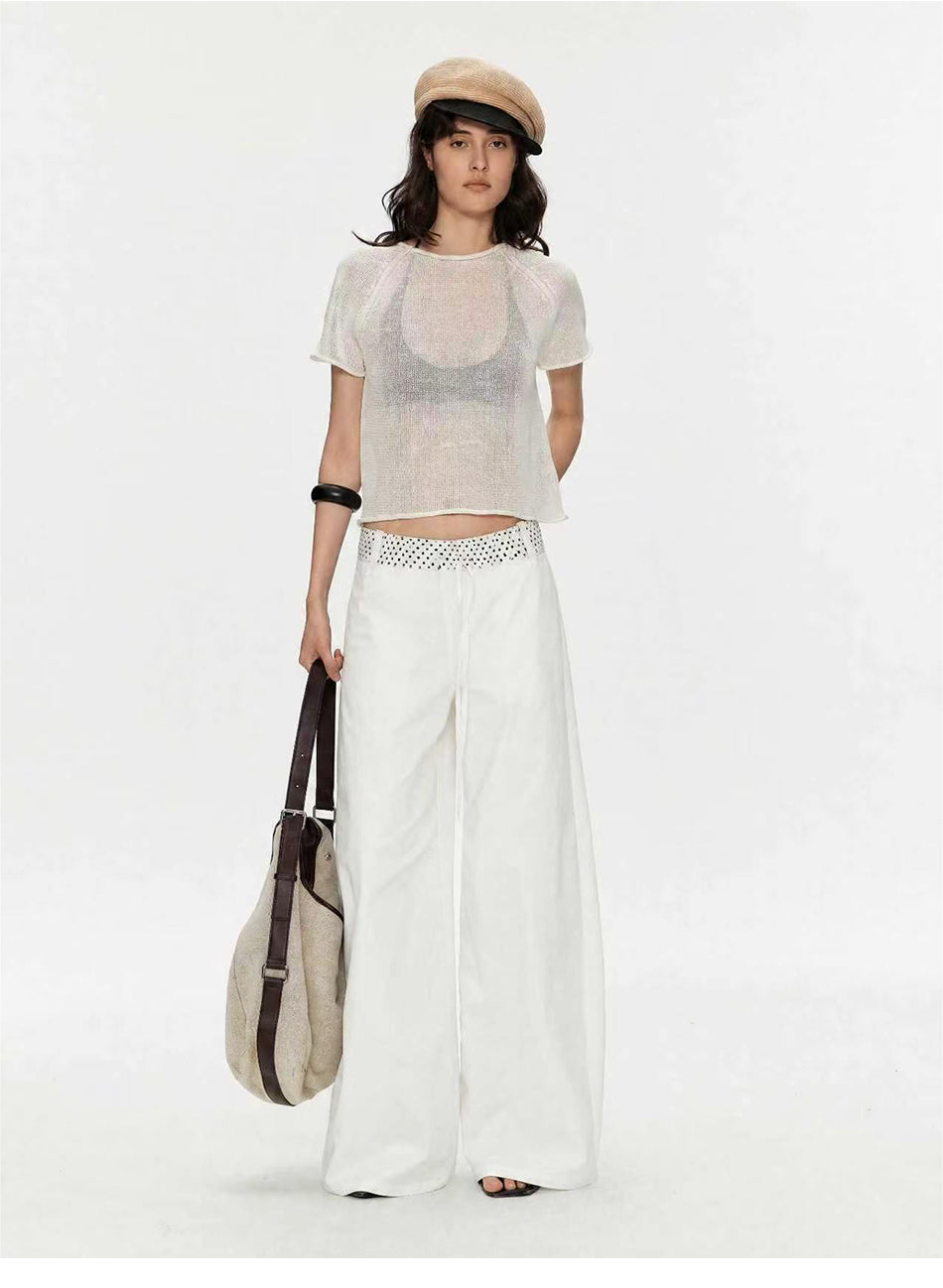 MADWITCH DOT WAIST LOOSE WIDE PANTS #CN6882