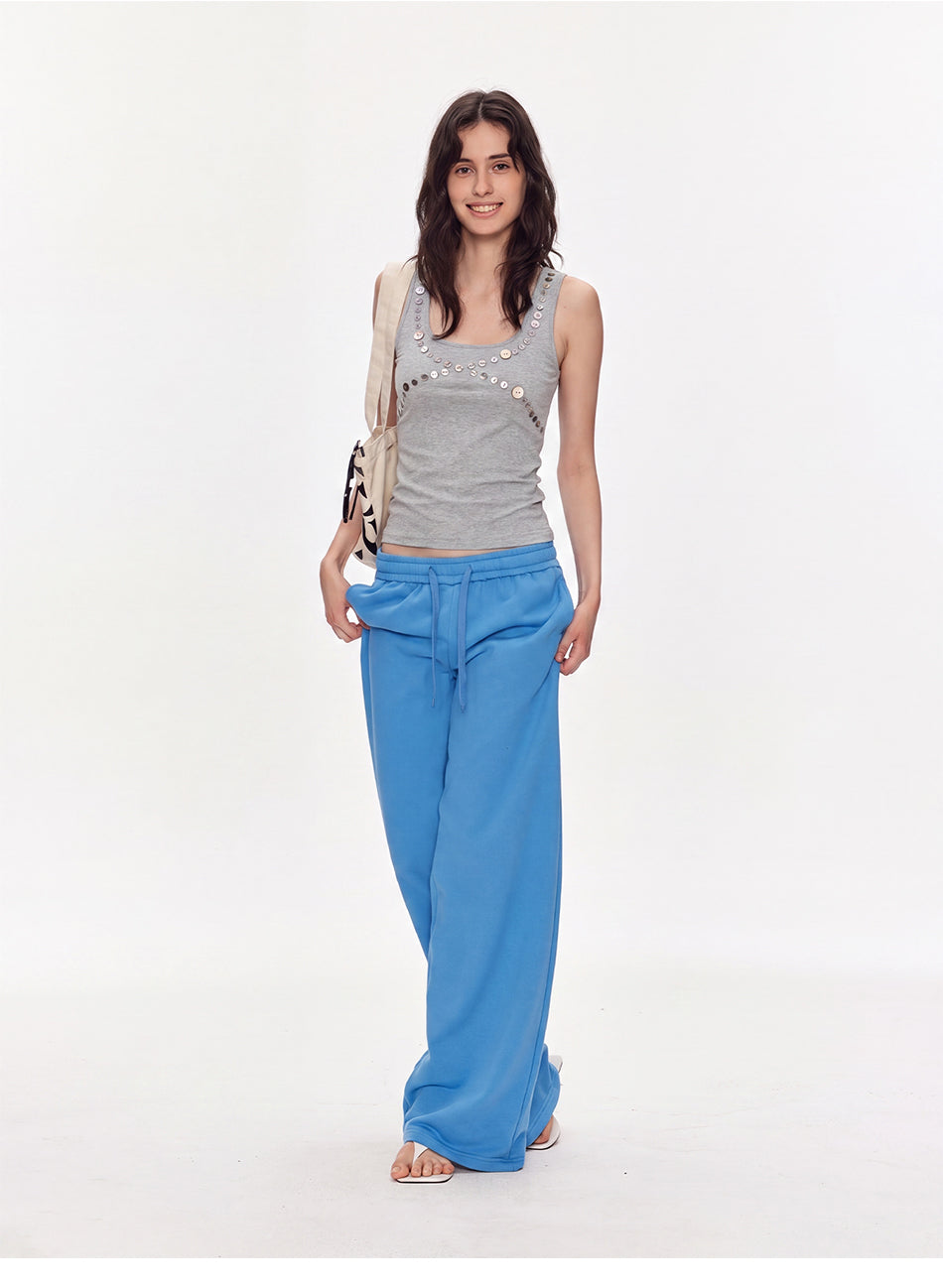 MADWITCH BUTTON-TRIM SQUARE-NECK TANK TOP #G26381