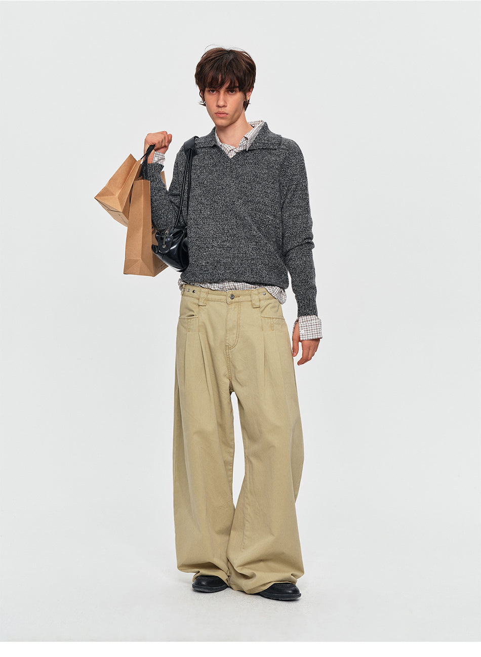 MADWITCH MARLED WOOL-BLEND POLO SWEATER #11820