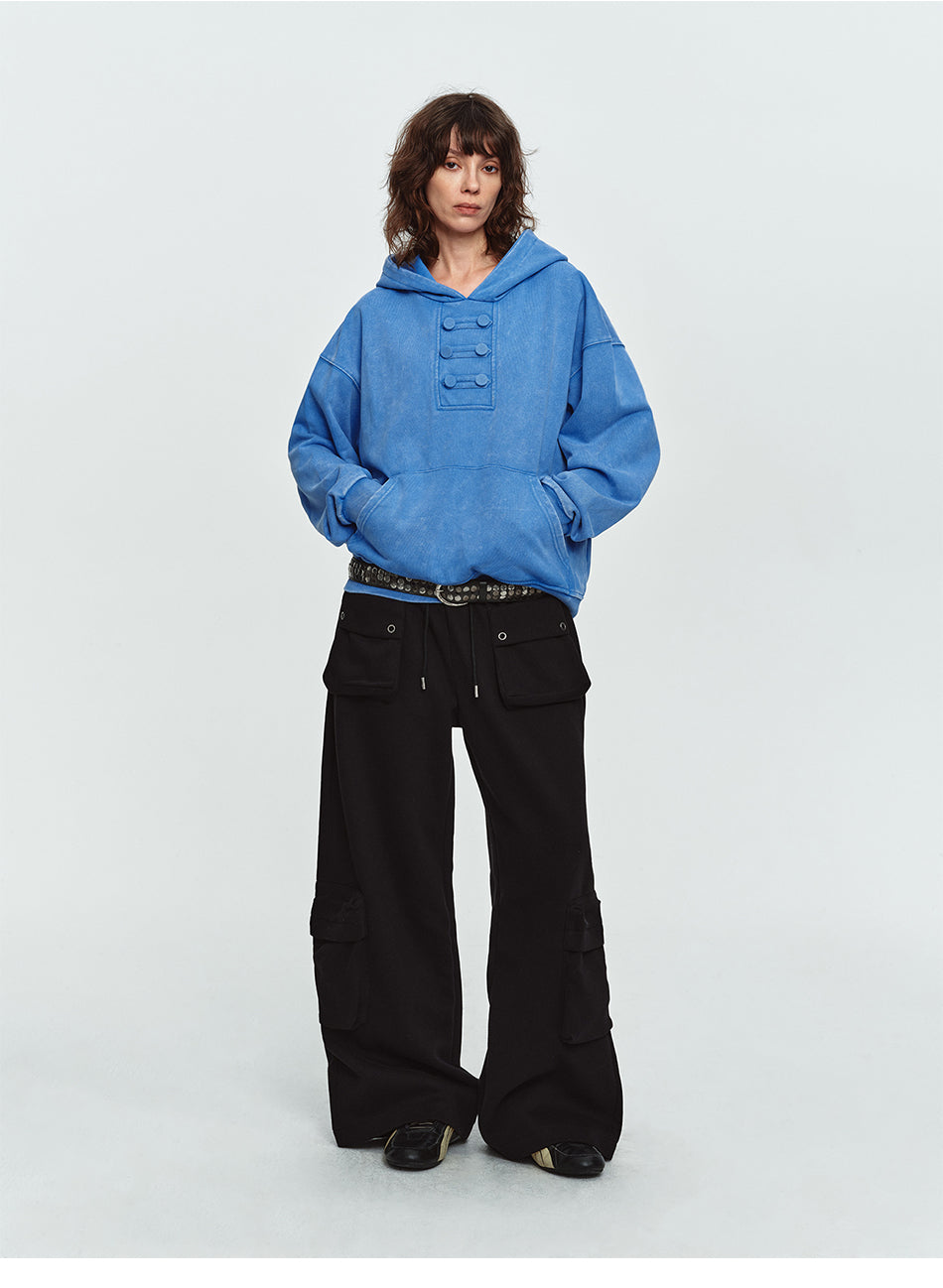 MADWITCH HEAVYWEIGHT WASHED NAPOLEON-BUTTON HOODIE #L2026604
