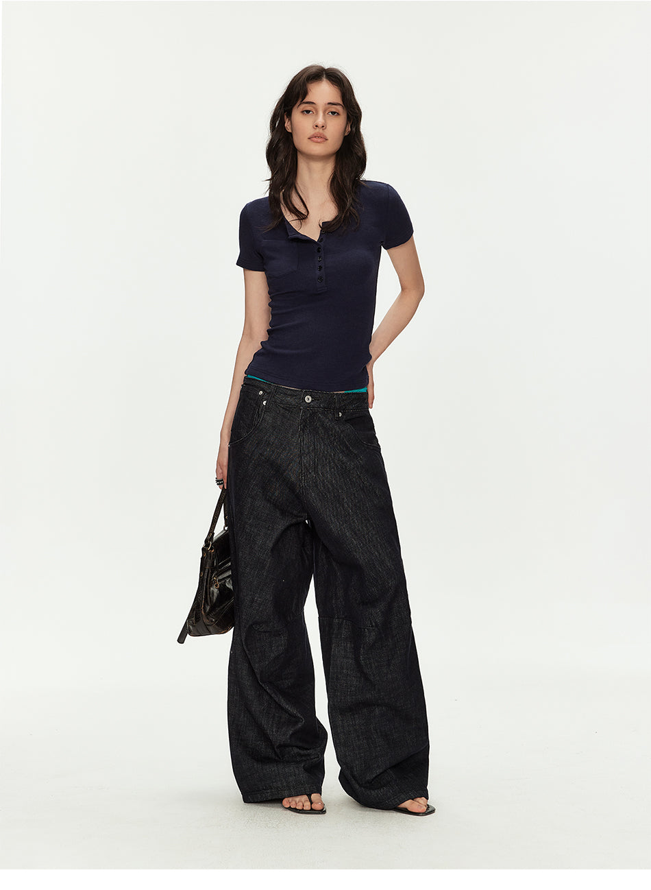 MADWITCH RAW SELVEDGE CURVED JEANS #GPC9813