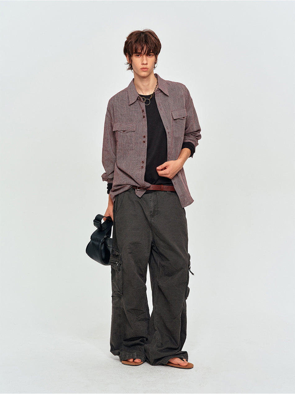 MADWITCH LINEN-BLEND TWO-POCKET SHIRT #880953