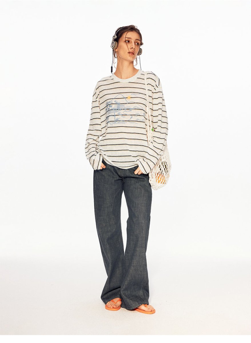 MADWITCH VINTAGE STRIPE SHEER TEE 991291 - MadWitch Store