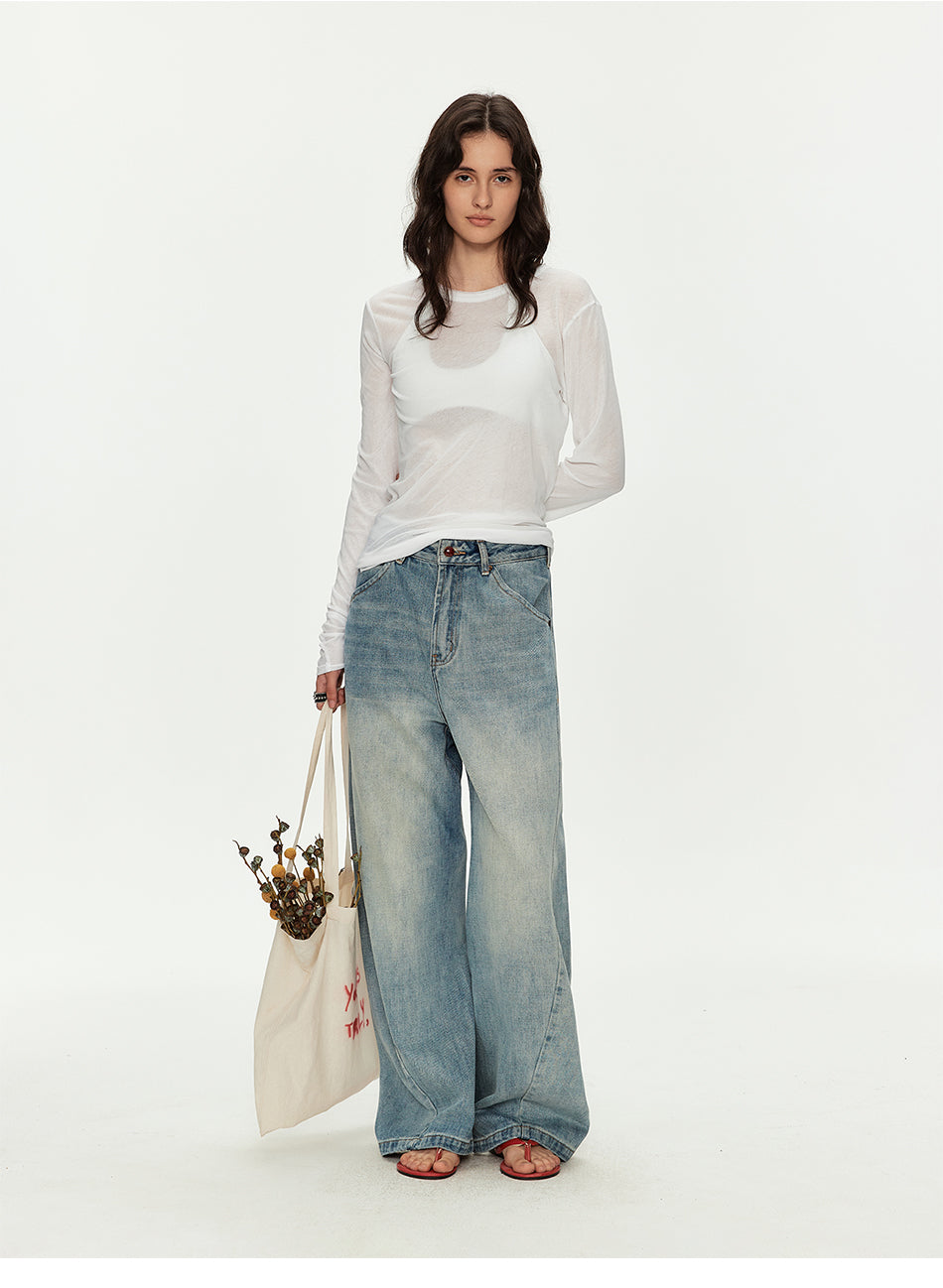 MADWITCH SHEER RELAXED LONG TEE #GPTC126N