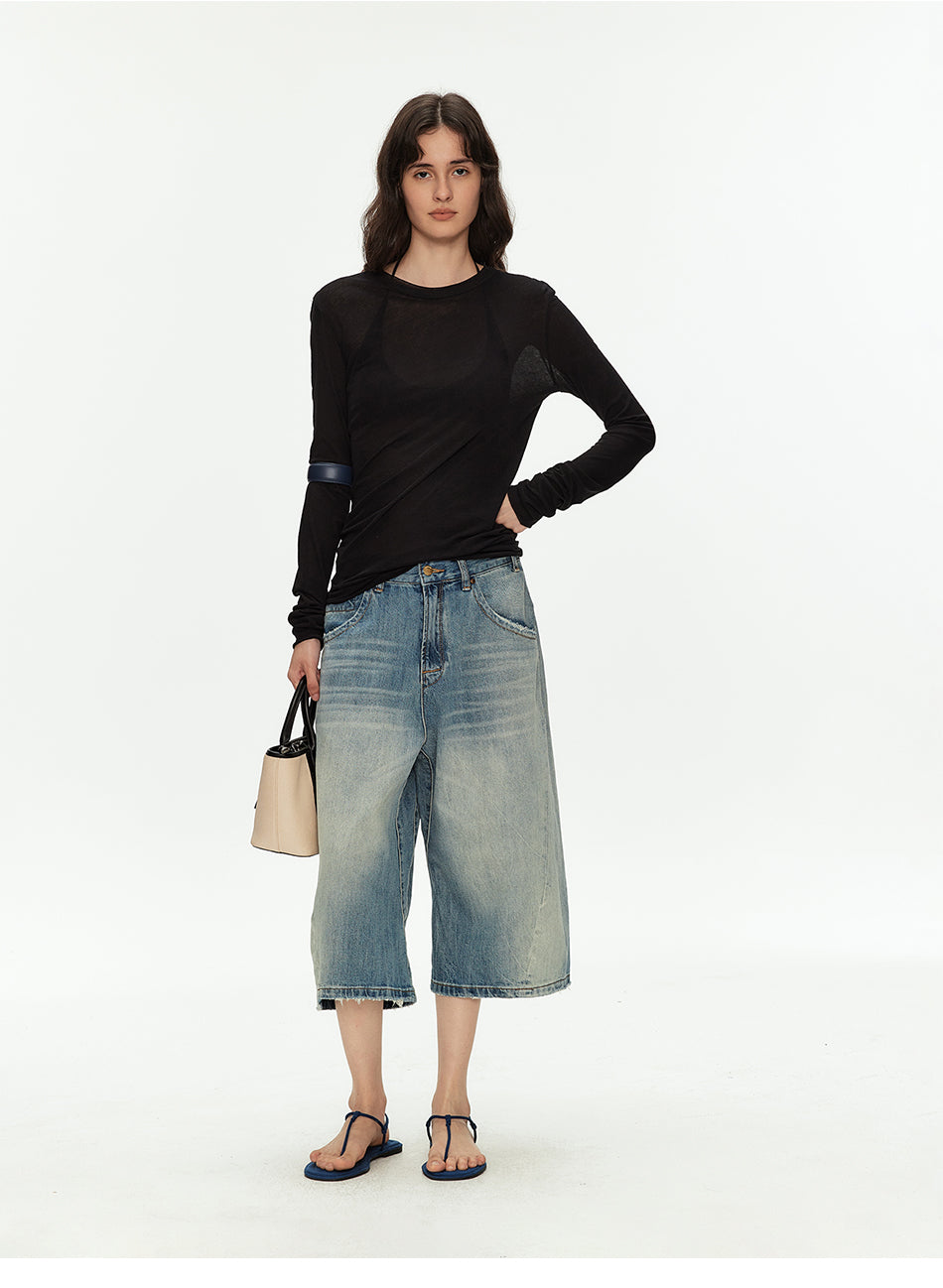 MADWITCH PARIS BUCKLE WASHED JEANS #CK9819D