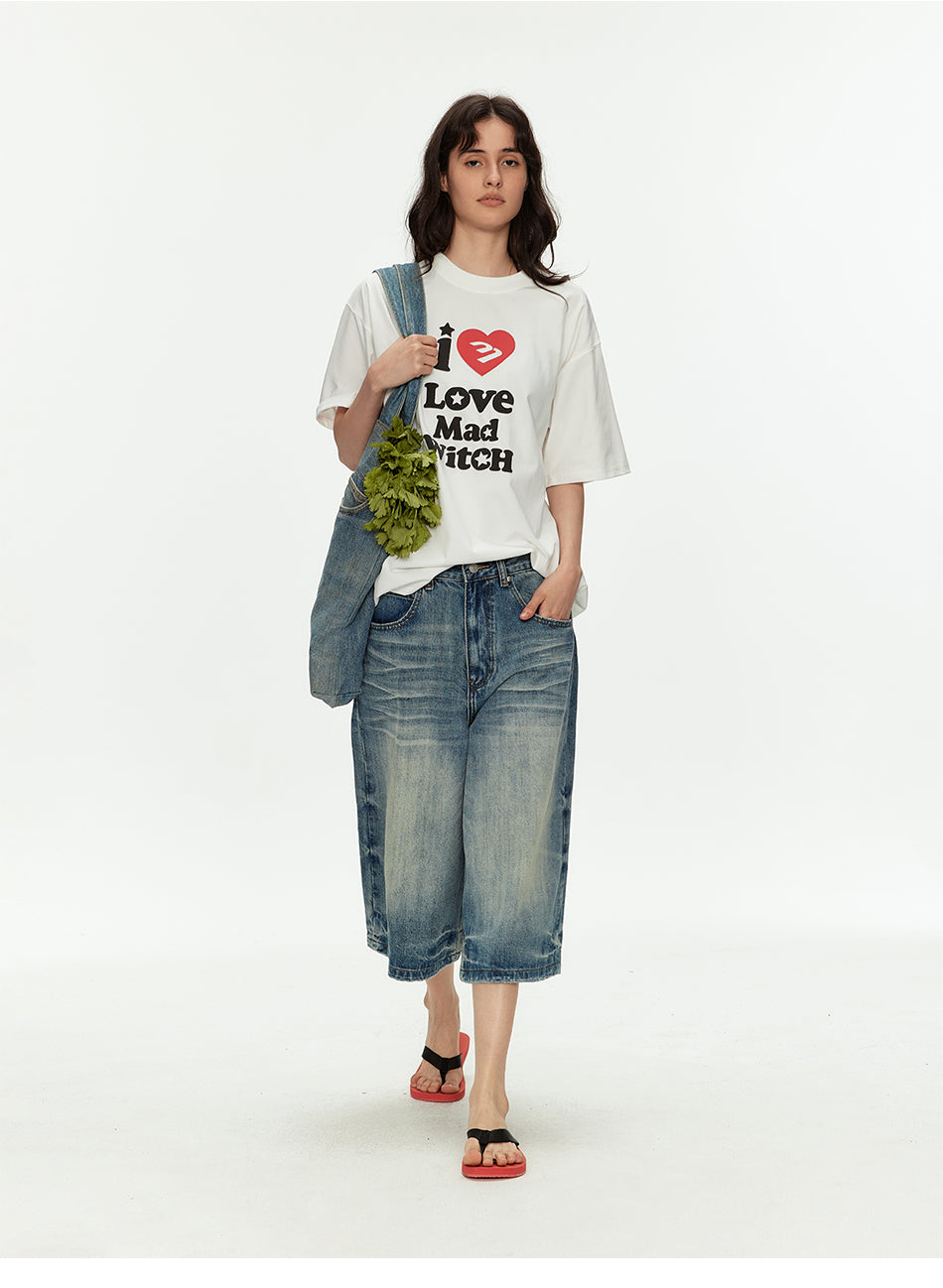 MADWITCH WASHED PARIS BUCKLE JEANS #CK9815D