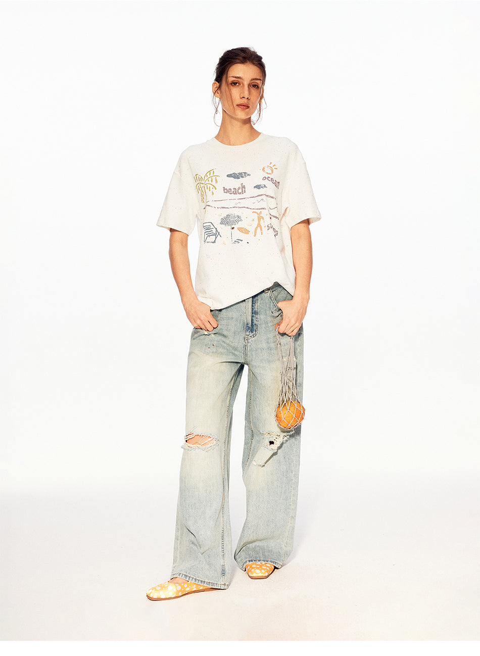 MADWITCH STUDDED DISTRESSED JEANS #CK5613